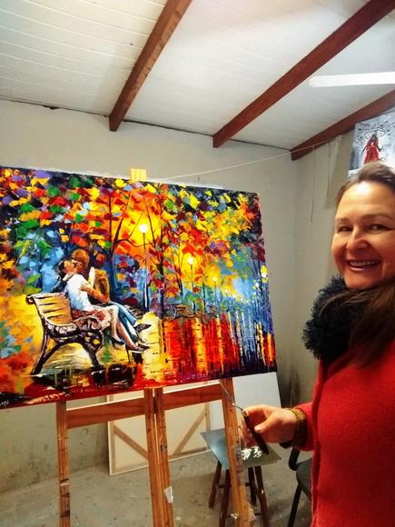Quadro Sala Paisagem Urbana Beijo Molhado Presente de Natal