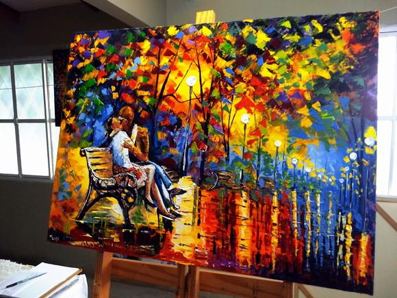 Quadro Sala Paisagem Urbana Beijo Molhado Presente de Natal