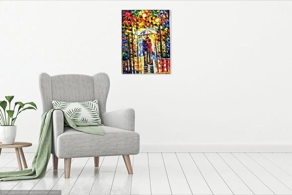 Quadro Sala Paisagem Urbana Beijo Quente Presente de Natal
