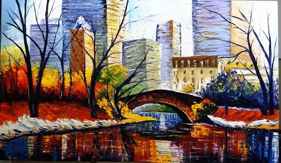 Quadro Sala Paisagem Urbana Central Park Presente de Natal