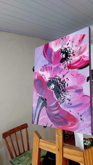 Quadro.decorativos para Sala e Quarto Pintura Tela Papoulas