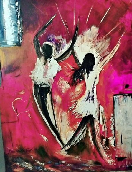 Quadros Abstrato Casal Dança Felicidade Presente de Natal