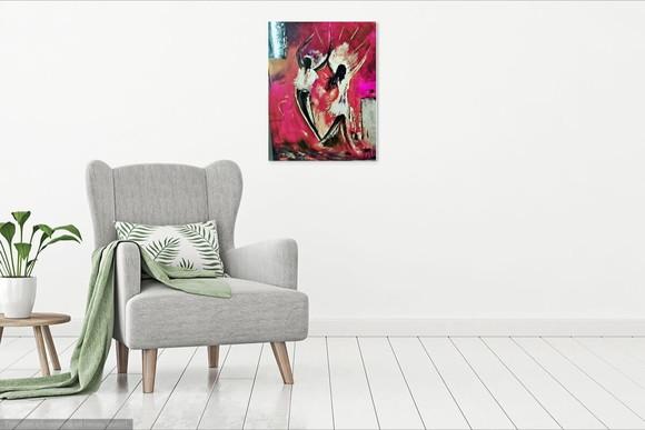 Quadros Abstrato Casal Dança Felicidade Presente de Natal