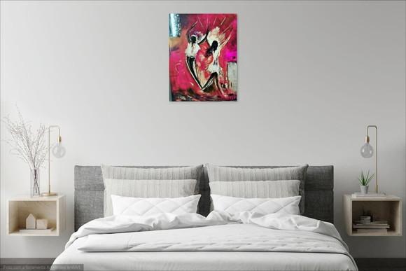 Quadros Abstrato Casal Dança Felicidade Presente de Natal