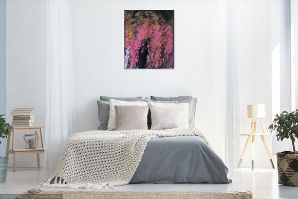 Quadros Abstrato Fluido Pouring Rose Presente de Natal