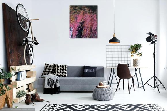 Quadros Abstrato Fluido Pouring Rose Presente de Natal