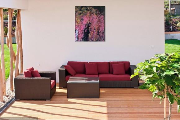 Quadros Abstrato Fluido Pouring Rose Presente de Natal