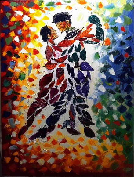 Quadros Abstrato Moderno Casal Dança Presente de Natal