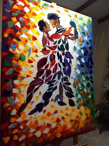 Quadros Abstrato Moderno Casal Dança Presente de Natal