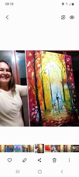 Quadros Abstrato Moderno Família e Pet Presente de Natal