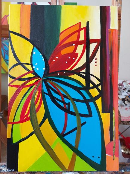 Quadros Abstrato Moderno Linha Geométrica Presente de Natal