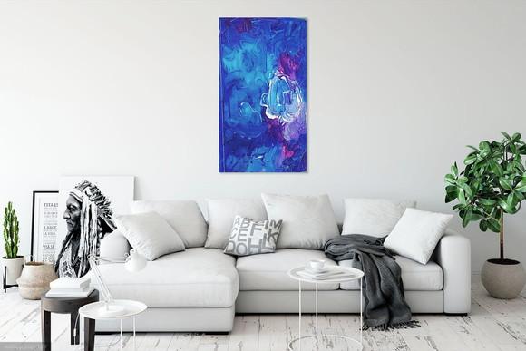 Quadros Decorativos Abstrato Moderno Azul Presente de Natal