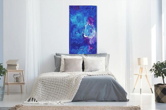 Quadros Decorativos Abstrato Moderno Azul Presente de Natal