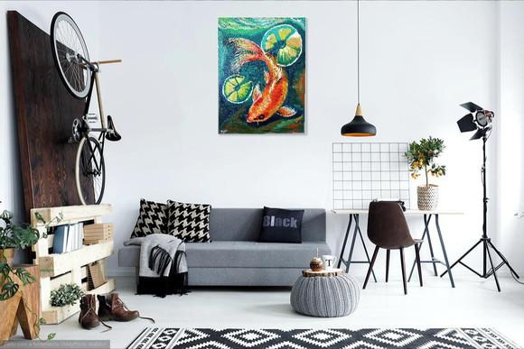Quadros Decorativos Animais Carpa Peixe Presente de Natal