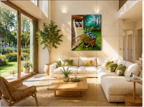 Quadros Decorativos Carroça de Flores Presente de Natal