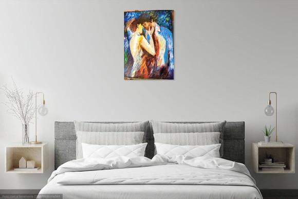 Quadros Decorativos Casal Love Espatulado Presente de Natal