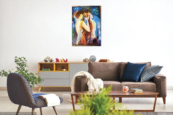 Quadros Decorativos Casal Love Espatulado Presente de Natal