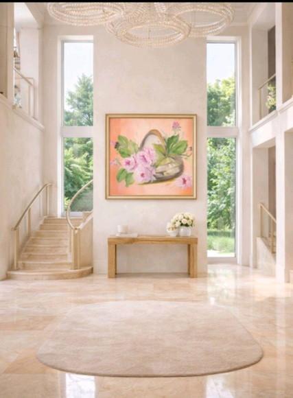 Quadros Decorativos Floral Cesta de Rosas Presente de Natal