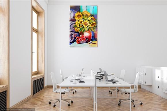 Quadros Decorativos Floral Girassóis Presente de Natal