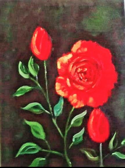Quadros Decorativos Floral Rosa Vermelha Presente de Natal