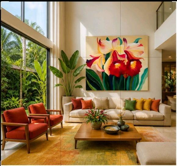 Quadros Decorativos Floral Orquídeas Bordô Presente de Natal