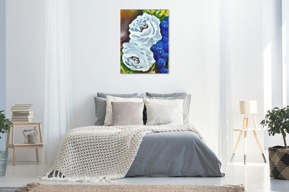 Quadros Decorativos Floral Rosas Brancas Presente de Natal