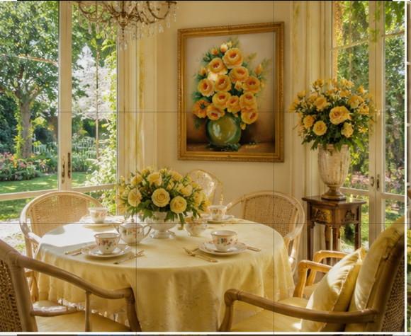 Quadros Decorativos Floral Rosas Amarelas Presente de Natal