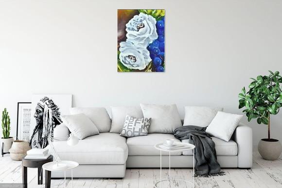 Quadros Decorativos Floral Rosas Brancas Presente de Natal