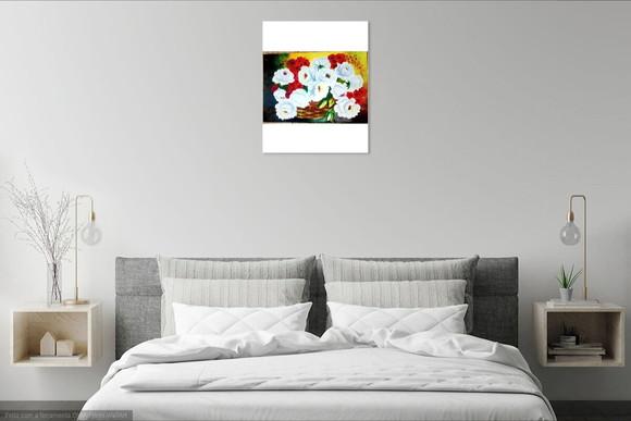 Quadros Decorativos Floral Rosas Brancas Presente de Natal