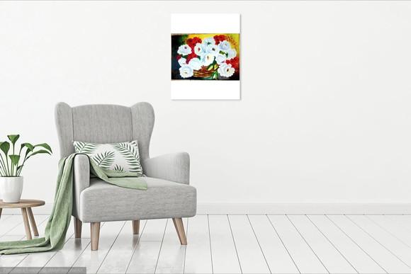 Quadros Decorativos Floral Rosas Brancas Presente de Natal