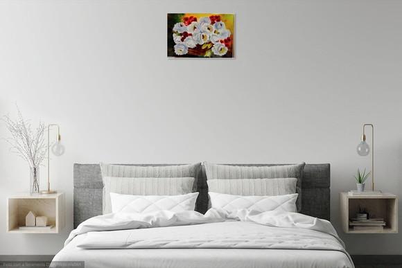 Quadros Decorativos Floral Rosas Brancas Presente de Natal