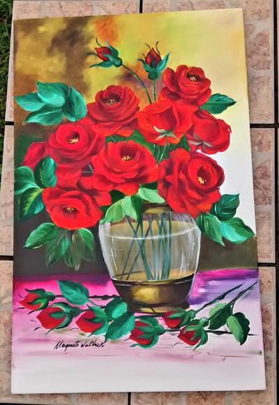Quadros Decorativos Floral Rosas Vermelhas Presente de Natal