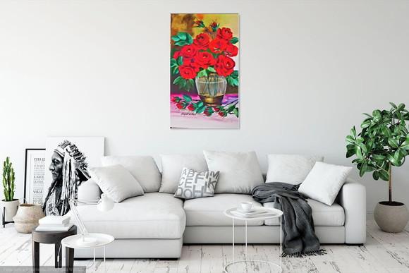 Quadros Decorativos Floral Rosas Vermelhas Presente de Natal