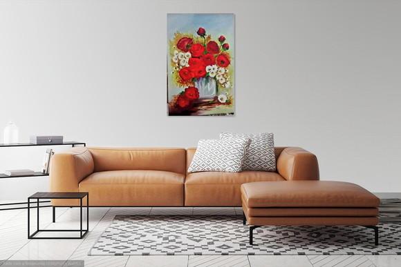 Quadros Decorativos Floral Rosas Vermelhas Presente de Natal