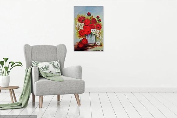 Quadros Decorativos Floral Rosas Vermelhas Presente de Natal