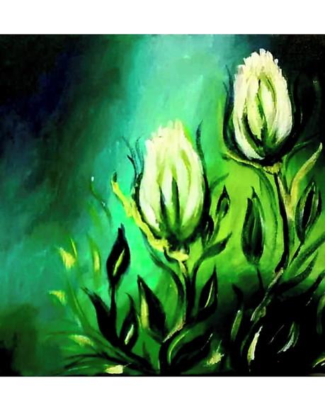 Quadros Decorativos Floral Tulipas Brancas Presente de Natal