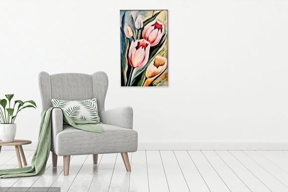 Quadros Decorativos Floral Tulipas Brancas Presente de Natal