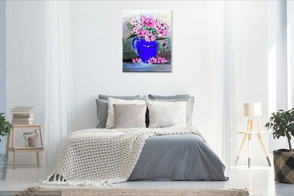Quadros Decorativos Floral Vaso Azul Presente de Natal