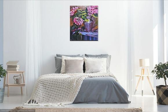 Quadros Decorativos Floral Vaso de Metal Presente de Natal