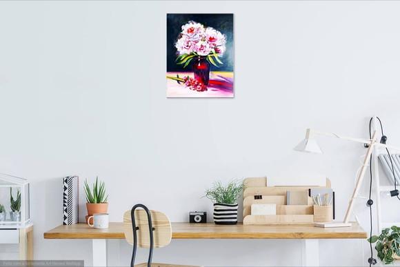Quadros Decorativos Floral Vaso Vermelho Presente de Natal