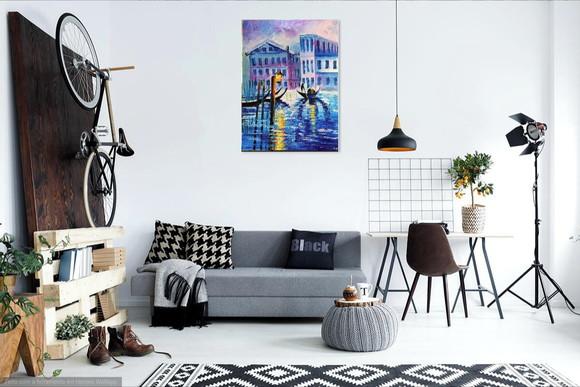 Quadros Decorativos Gôndolas Veneza Itália Presente de Natal