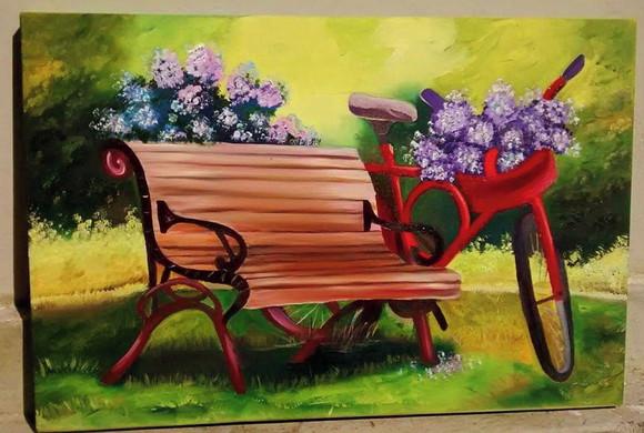 Quadros Decorativos Hortênsias Bike Presente de Natal