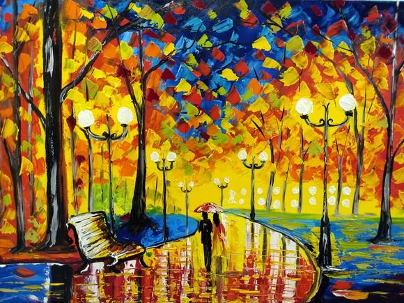 Quadros Decorativos Grandes para Sala Pintura Urbana Parque