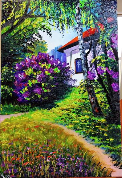 Quadros Decorativos Paisagem Azaléias Presente de Natal