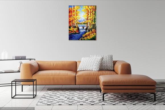 Quadros Decorativos Paisagem Bétulas Presente de Natal
