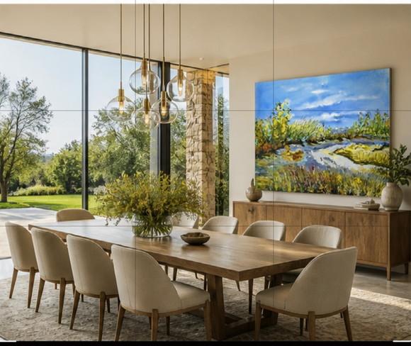 Quadros Decorativos Paisagem Campo Banhado Presente de Natal