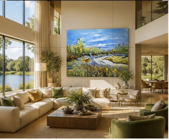 Quadros Decorativos Paisagem Campo Banhado Presente de Natal