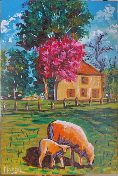 Quadros Decorativos Paisagem Campo Ovelha Presente de Natal