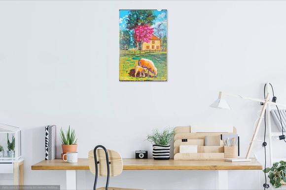 Quadros Decorativos Paisagem Campo Ovelha Presente de Natal