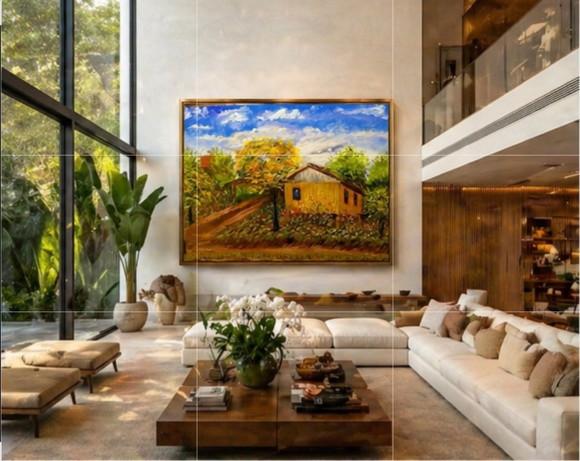 Quadros Decorativos Paisagem Casa Amarela Presente de Natal